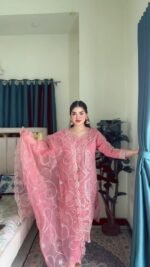 Premium Organza Three-Piece Set PNK - Image 2