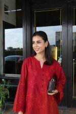 Poppy – Maroon Schiffli Co-Ord Set | Stunning Two-Piece Outfit with Chic Embroidery - Image 7
