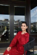 Poppy – Maroon Schiffli Co-Ord Set | Stunning Two-Piece Outfit with Chic Embroidery - Image 6