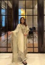 Festive Elegance – Premium Satin Silk 3-Piece Full Stitched - Image 3